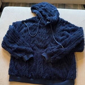 Cozy Navy Blue Fleece Hoodie